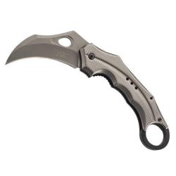 COUTEAU HERBERTZ KARAMBIT ALU GRIS 13,5CM INOX