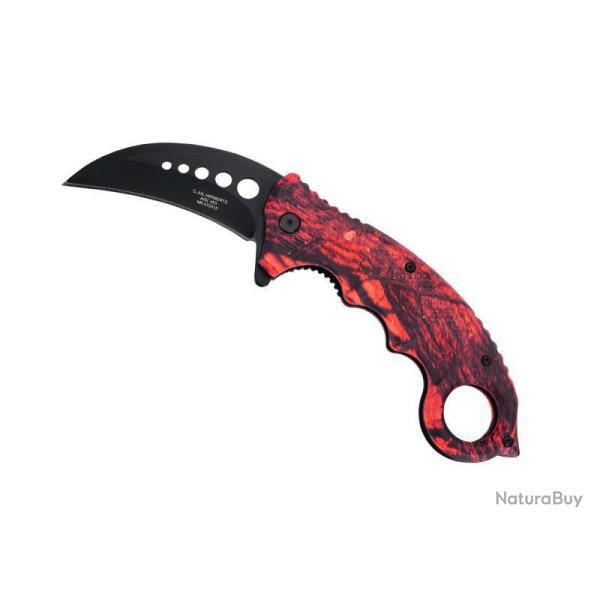 COUTEAU HERBERTZ KARAMBIT CAMO ORANGE 13CM INOX