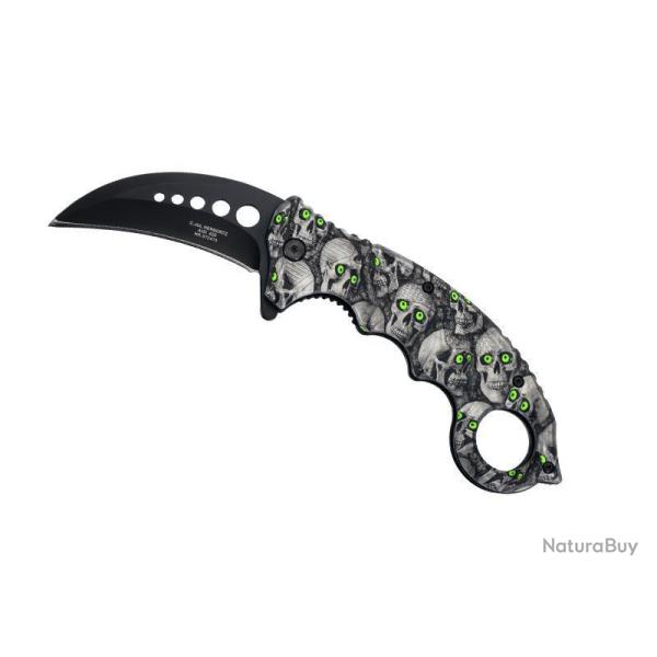 COUTEAU HERBERTZ KARAMBIT TETE DE MORT 13CM INOX