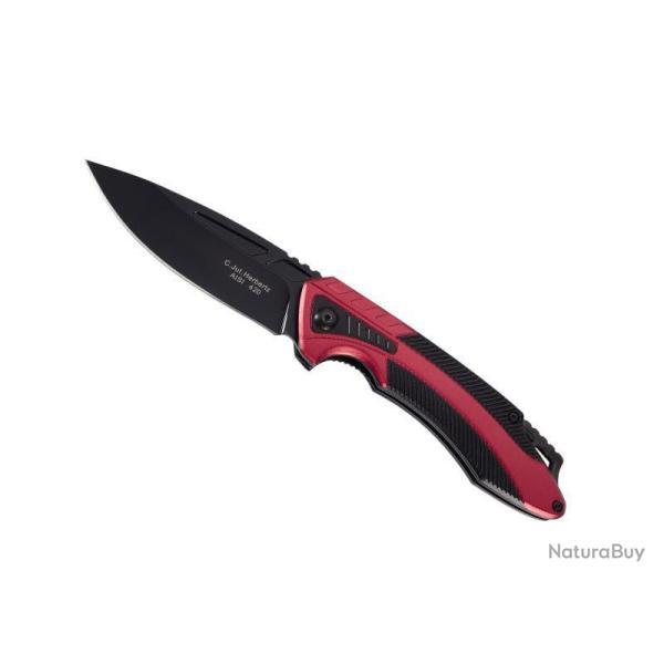 COUTEAU HERBERTZ ALU ROUGE/NOIR 12CM INOX