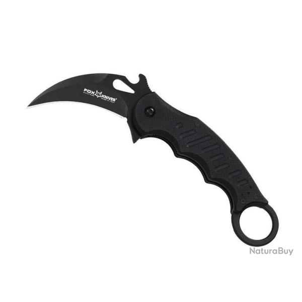 COUTEAU FOX MILITARY KARAMBIT 10CM G10 NOIR