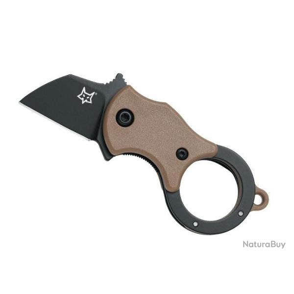 COUTEAU FOX MINI-TA MARRON LAME NOIRE