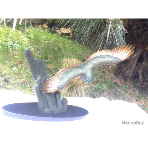 SCULPTURE AIGLE SUR SOCLE MARBRE