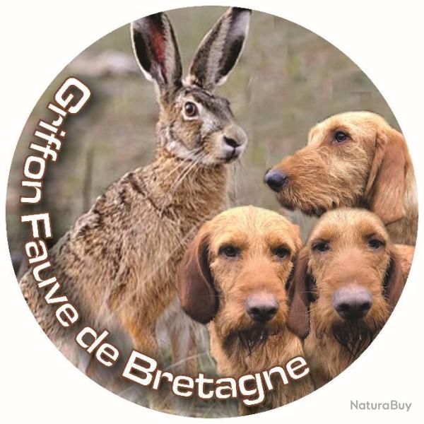 Autocollant chasse Griffon Fauve de Bretagne Livre