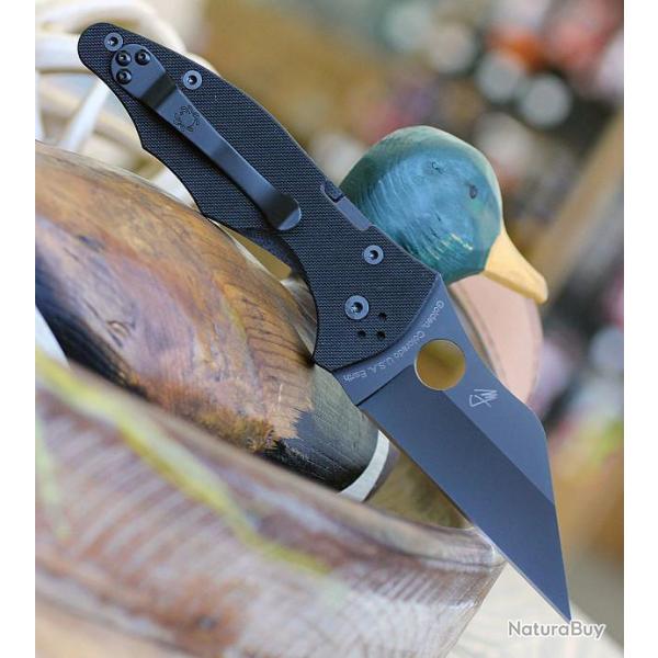 Couteau Spyderco Yojimbo 2 Compression Lock Lame Acier S30V Manche G10 Made USA SC85GPBBK2