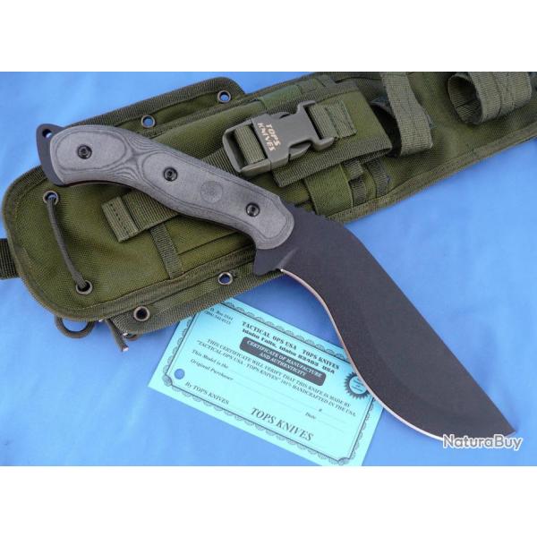 Couteau Kukri TOPS Knives Bushcrafter Kukuri 7.0 Acier Carbone 1095 Manche Micarta USA TPBKUK01