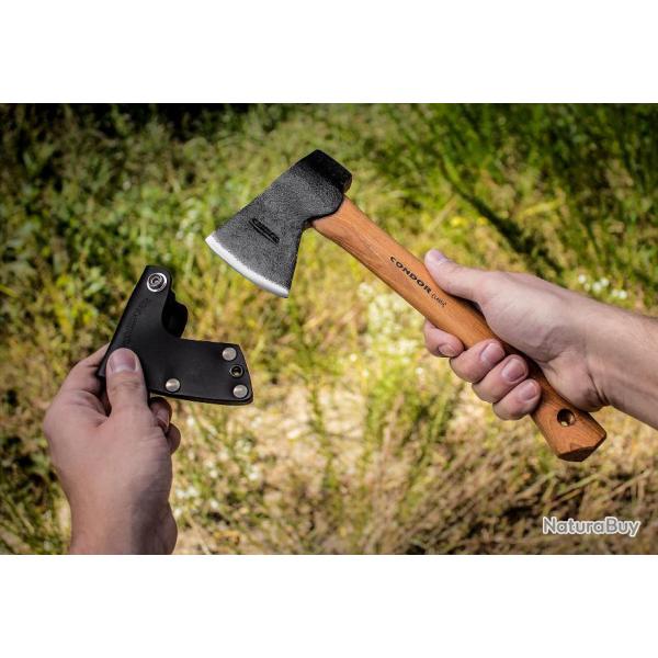 Hache Hachette Condor Scout Hatchet Lame Acier Carbone 1045 Etui Cuir El Salvador CTK4053C10