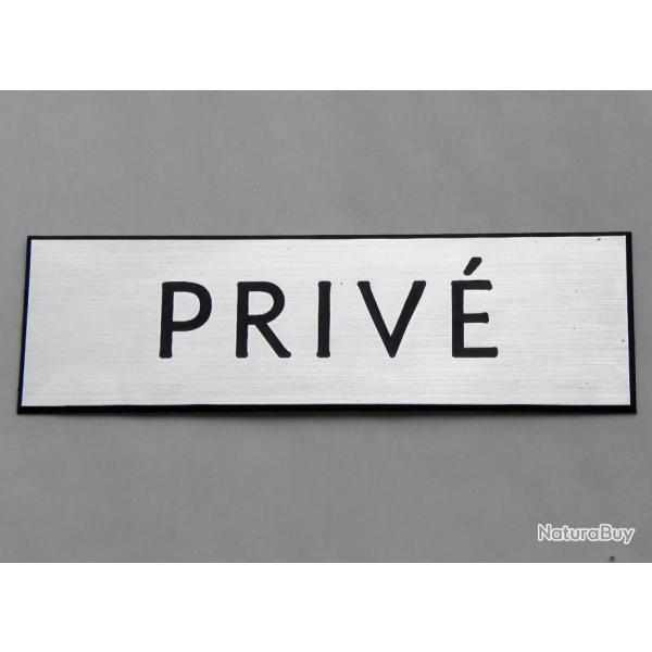 Plaque adh�sive "PRIV�" argent� Format 29x100 mm
