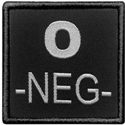 Patch Groupe sanguin - Tissu Noir O N&eacute;gatif