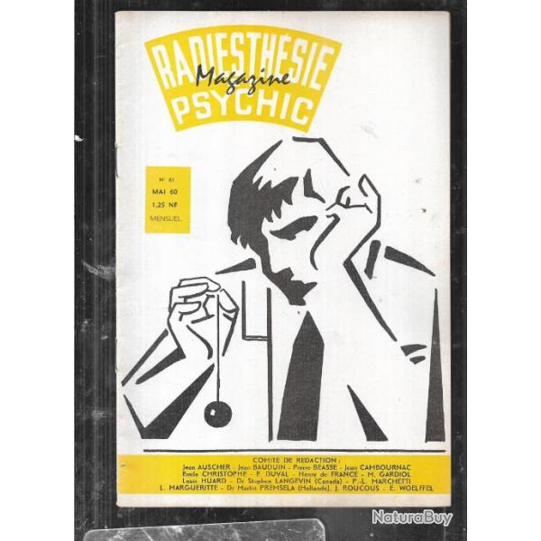 radiesth�sie et psychic magazine n�61 mai 1960 , magn�tisme, science des ondes, parapsychologie