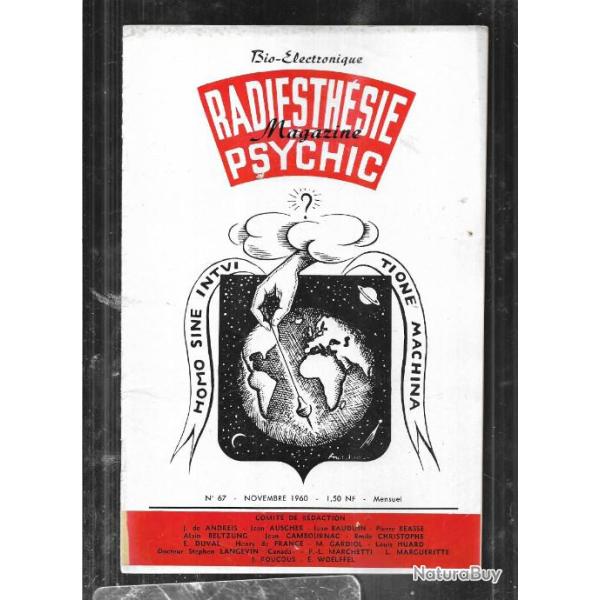 radiesth�sie et psychic magazine n�67 novembre 1960 , magn�tisme, science des ondes, parapsychologie