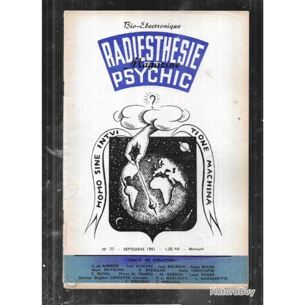 radiesth�sie et psychic magazine n�77 septembre 1961 , magn�tisme, science des ondes,