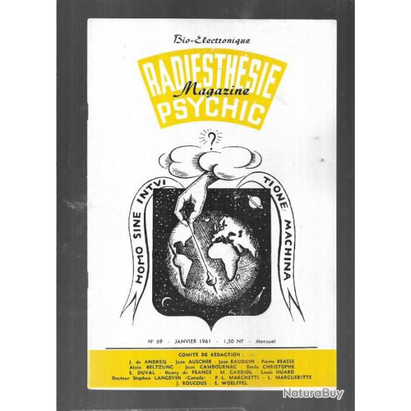 radiesth�sie et psychic magazine n�69 janvier 1961 , magn�tisme, science des ondes, para