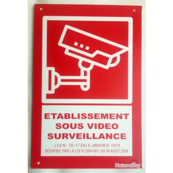 Pancarte "ETABLISSEMENT SOUS VIDEO SURVEILLANCE" format 150x200 mm
