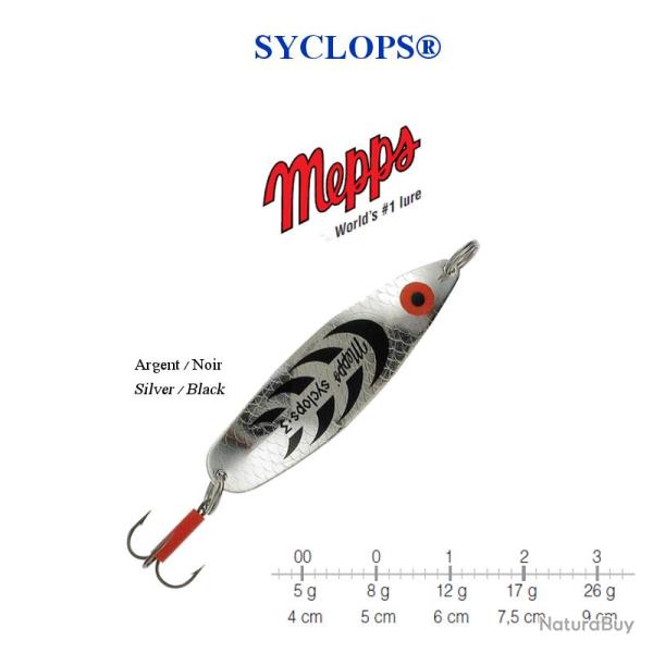 CUILLERS SYCLOPS� MEPPS FABRICATION FRANCAISE Argent Noir 0 / 8 g