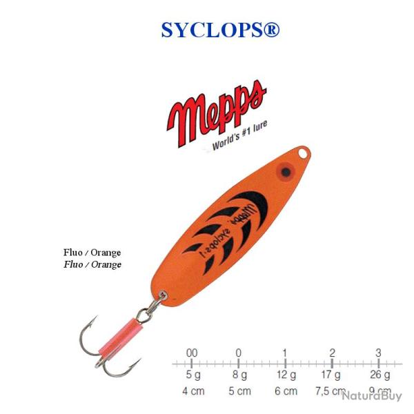 CUILLERS SYCLOPS� MEPPS FABRICATION FRANCAISE Fluo Orange 0 / 8 g
