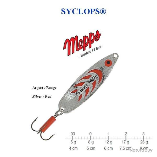 CUILLERS SYCLOPS� MEPPS FABRICATION FRANCAISE Argent Rouge 3 / 26 g