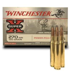 Munitions WINCHESTER calibre 270 Win Power Point 150gr - 9.7g x20
