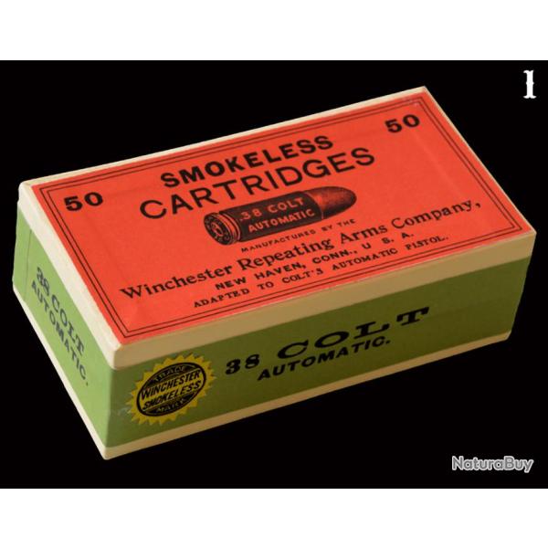 BOTE VIDE POUR 50 CARTOUCHES CAL. .38 ACP WINCHESTER (REPRODUCTION)