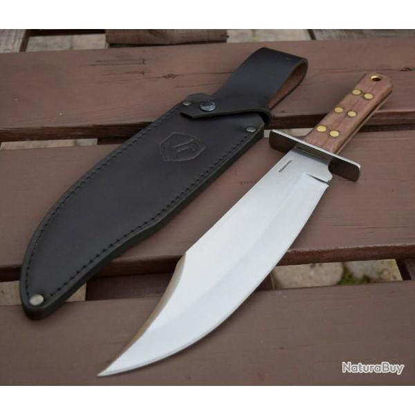 Couteau Condor Undertaker Bowie Lame Carbone 1075 Manche Noyer Etui Cuir CTK2804103 El Salvador