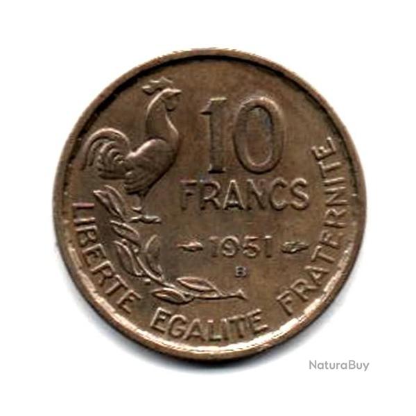 Pi�ce de Monnaie France  10 francs Guiraud 1951 Beaumont le Roger
