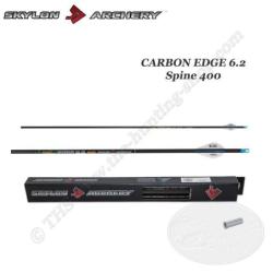 SKYLON ARCHERY 12 Fl&egrave;ches Carbone EDGE 6.2 400 Fl&egrave;ches coup&eacute;es et inserts coll&eacute;s
