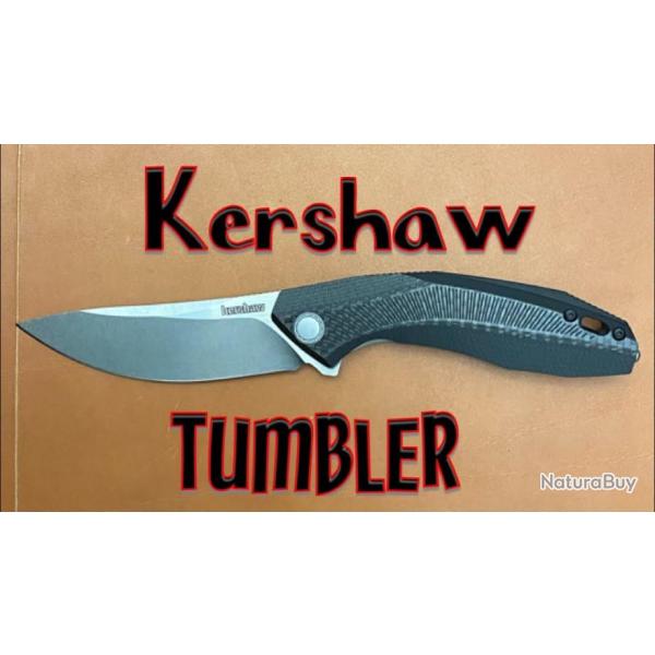 Couteau Kershaw Tumbler Lame Acier D2 Manche G10/Fibre de Carbone Framelock KS4038