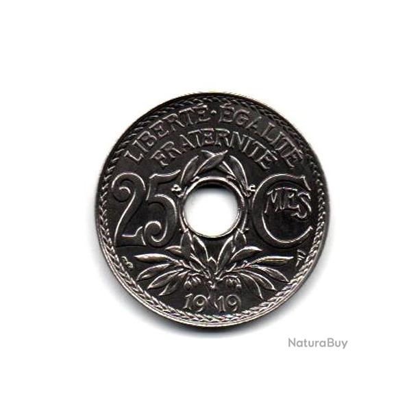 Monnaie France   25 centimes Lindauer 1919 Superbe