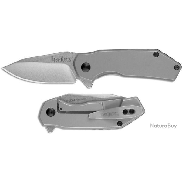 Couteau Kershaw Valve A/O Lame Acier 4Cr14 Manche Acier Framelock Clip KS1375