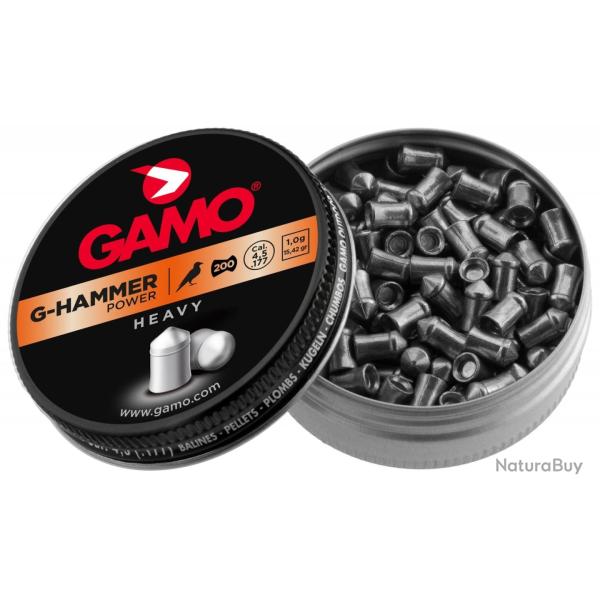 200 Plombs pointus GAMO G-Hammer Cal.4.5mm 15.4gr
