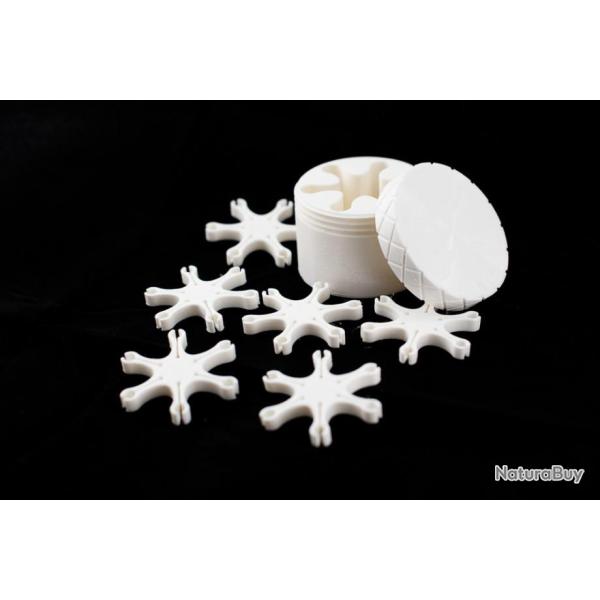 Nouvelle bo�te d'amorces + 6 distributeurs d'amorces en �toile (blanc)