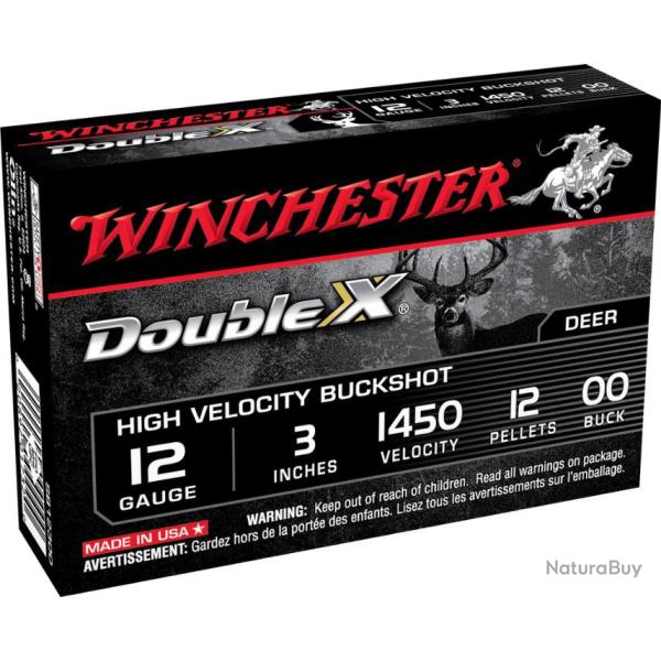 Chevrotines WINCHESTER Double X Buckshot 12 Pellets 41,8g cal 12/76