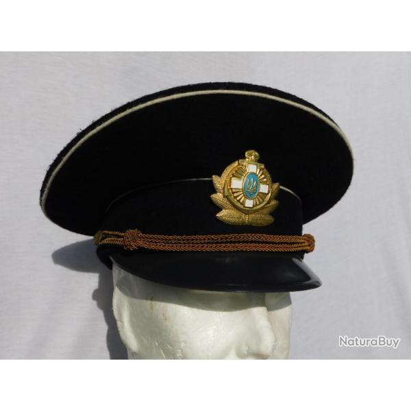 UKRAINE :  TRES BELLE CASQUETTE OFFICIER de MARINE  taille 57