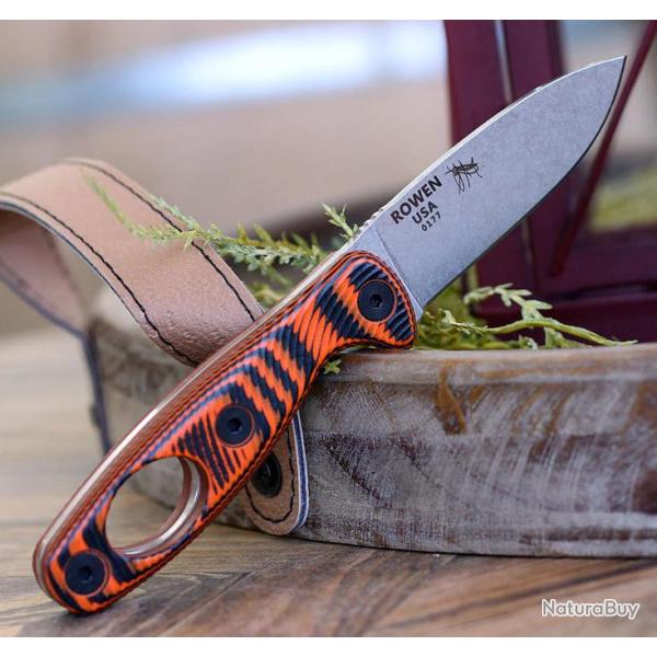 Couteau ESEE Xancudo Manche Orange/Black Carabiner Hole G10 Acier S35VN Etui USA ESXAN1006