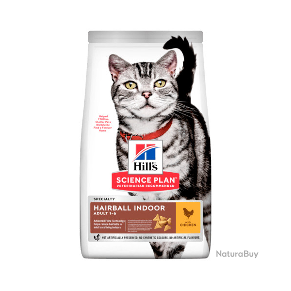 HILLS FELINE HAIRBALL INDOOR POULET 1.5KGS