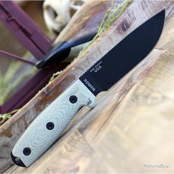 Couteau ESEE Esee-4 Green Micarta Lame Acier Carbone 1095 Etui Plastic USA ES4PB017