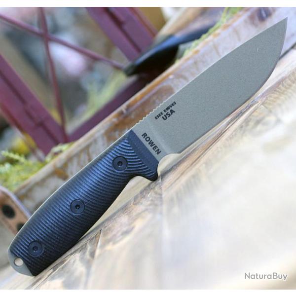 Couteau ESEE Esee-4 Dark Earth Manche G10 Lame Acier Carbone 1095 Etui Plastic USA ES4PDE001