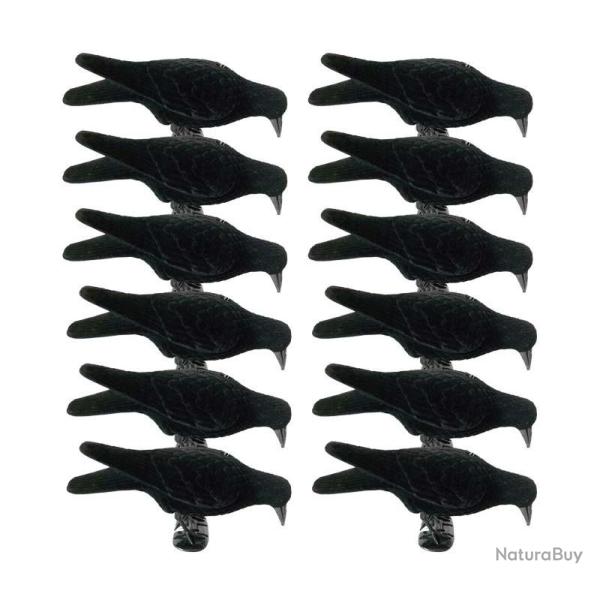 Formes de corbeau mangeur floqu�es x12