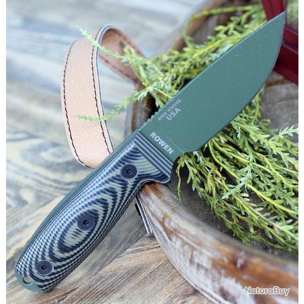 Couteau ESEE Esee-3 Od Green Manche Green/Black G10 Acier Carbone 1095 Etui Plastique USA ES3PMOD003