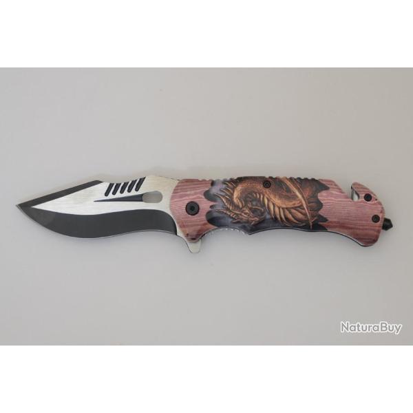 Couteau pliant bois dragon  lame de 9 cm