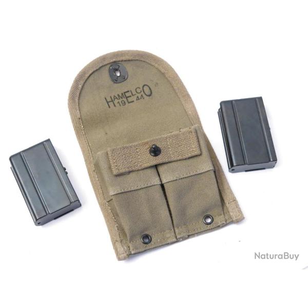Porte chargeur en toile USM1 pour ceinturon, avec 2 chargeurs 10 coups, couleur verte