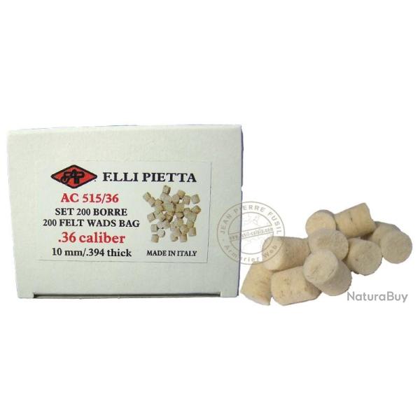 Bourres feutre pour arme � poudre noire - Calibre 36 / 200