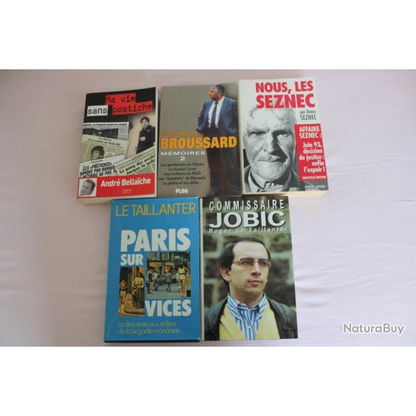 Lot 5 ouvrages police, commissaire, affaire..
