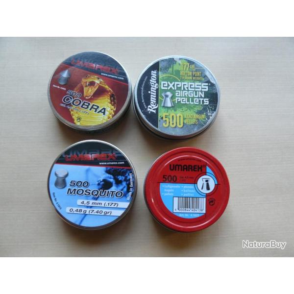 4 Boites de 500 Plombs 4.5