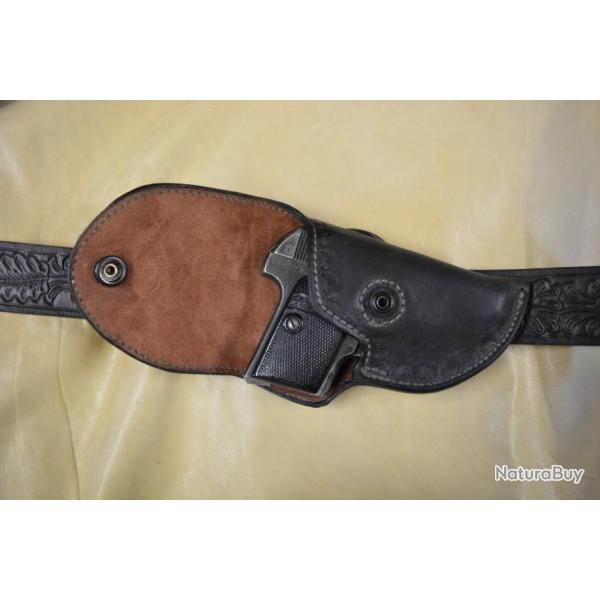 Holster en cuir 6.35mm de ceinture