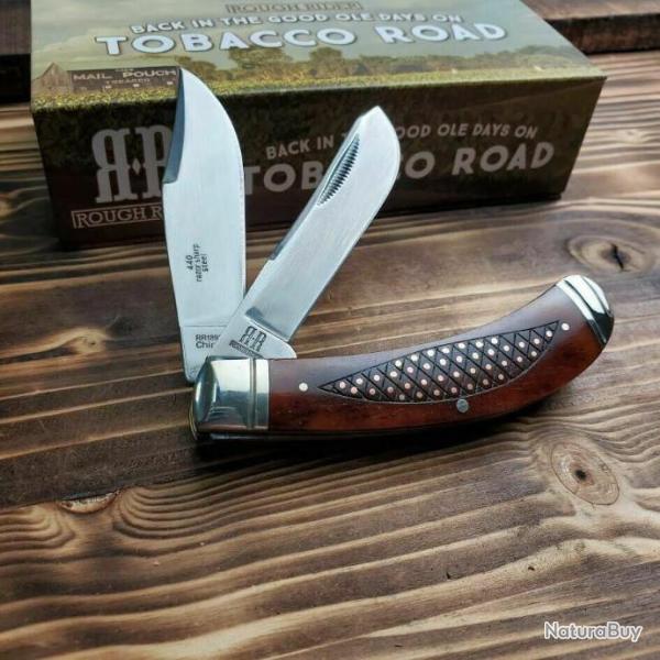 Couteau Canif Rough Rider Tobacco Road 2 Lames Acier 440 Manche Os RR1892
