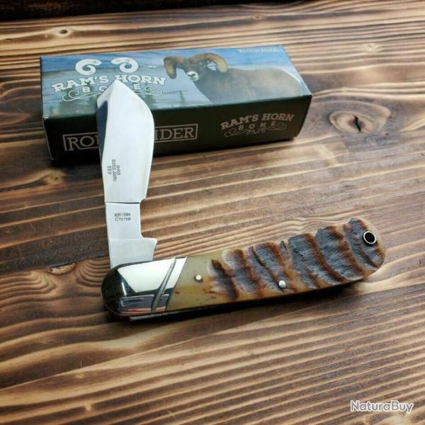 Couteau Rough Rider Cotton Sampler Lame Acier 440 Manche Corne de B�lier RR1594