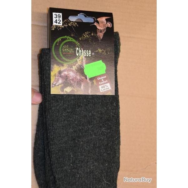 CHAUSSETTES 40% LAINE TAILLE 39-42 DESTOCKAGE