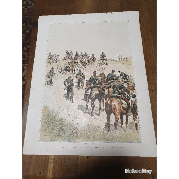 GRAVURE ANCIENNE - ARTILLERIE A CHEVAL