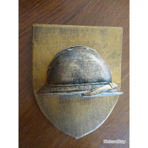 Blason casque Adrian patine bronze
